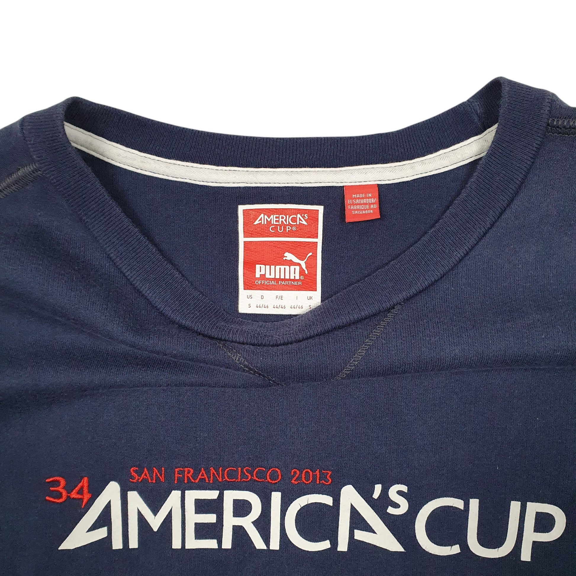 Mens Navy Puma 2013 Americas Cup Sailing Crewneck Jumper