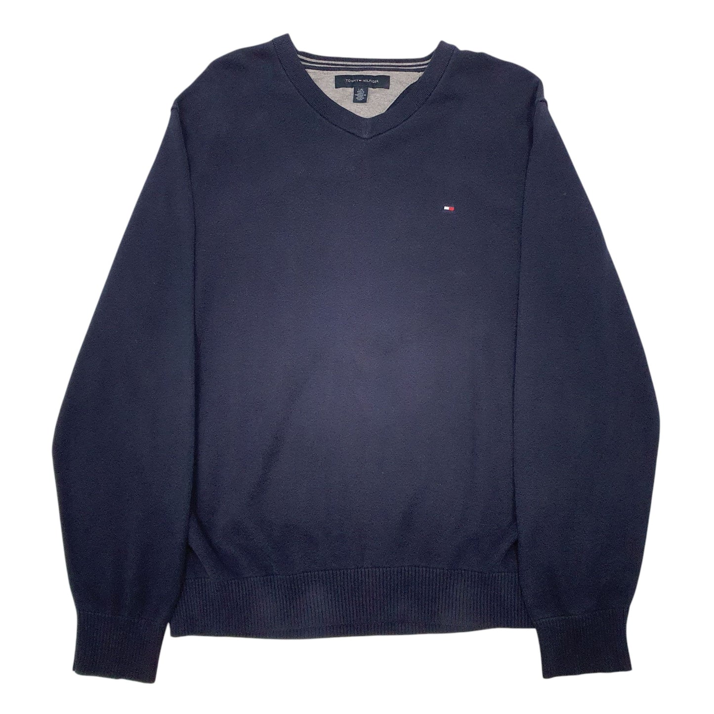 Mens Navy Tommy Hilfiger  V Neck Jumper