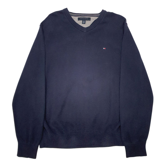 Mens Navy Tommy Hilfiger  V Neck Jumper