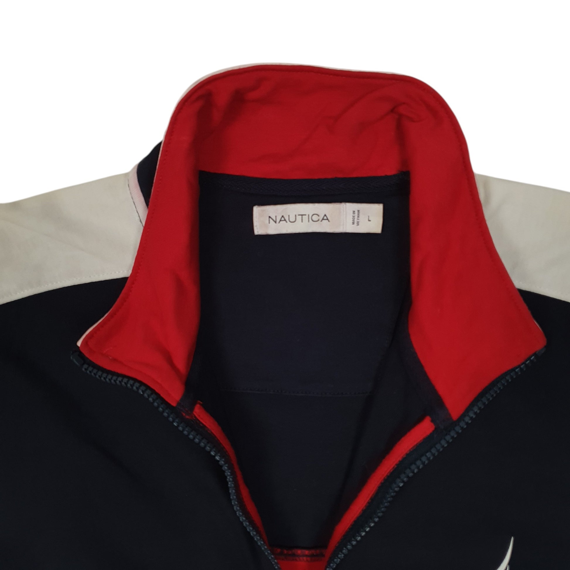 Mens Red Nautica  Full Zip Jumper