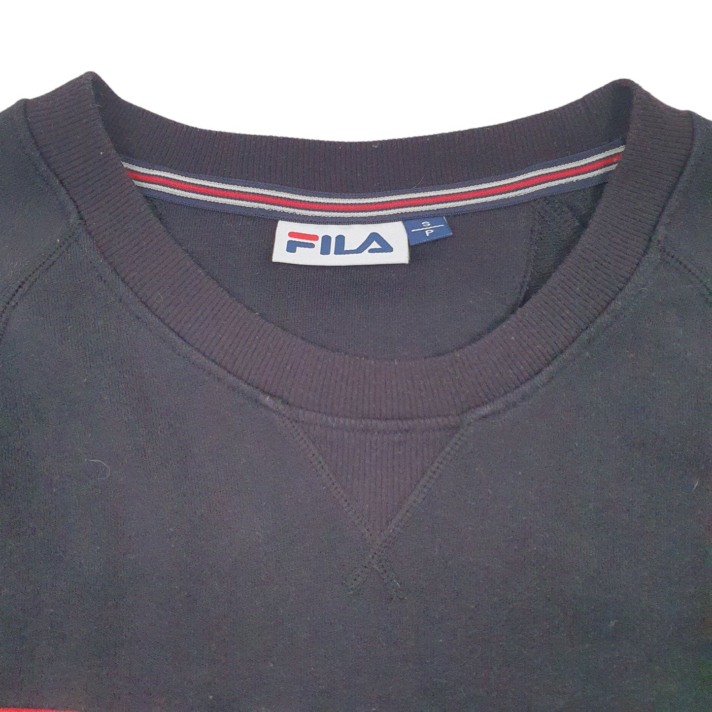 Mens Black Fila Spellout Crewneck Jumper