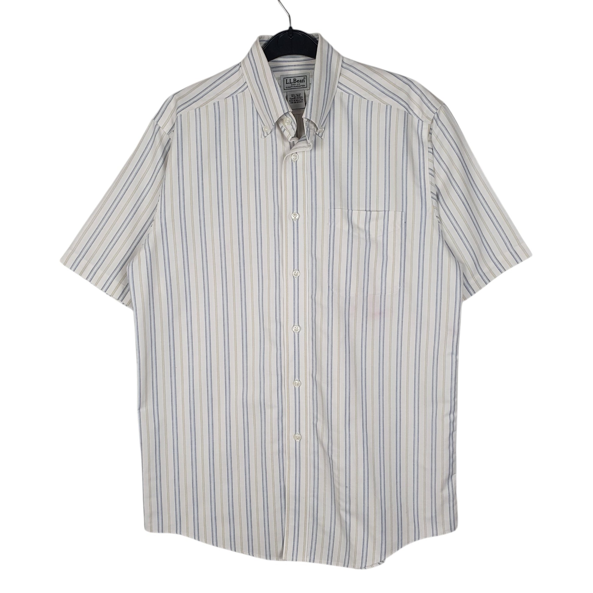 Mens White L.L.Bean  Short Sleeve Shirt