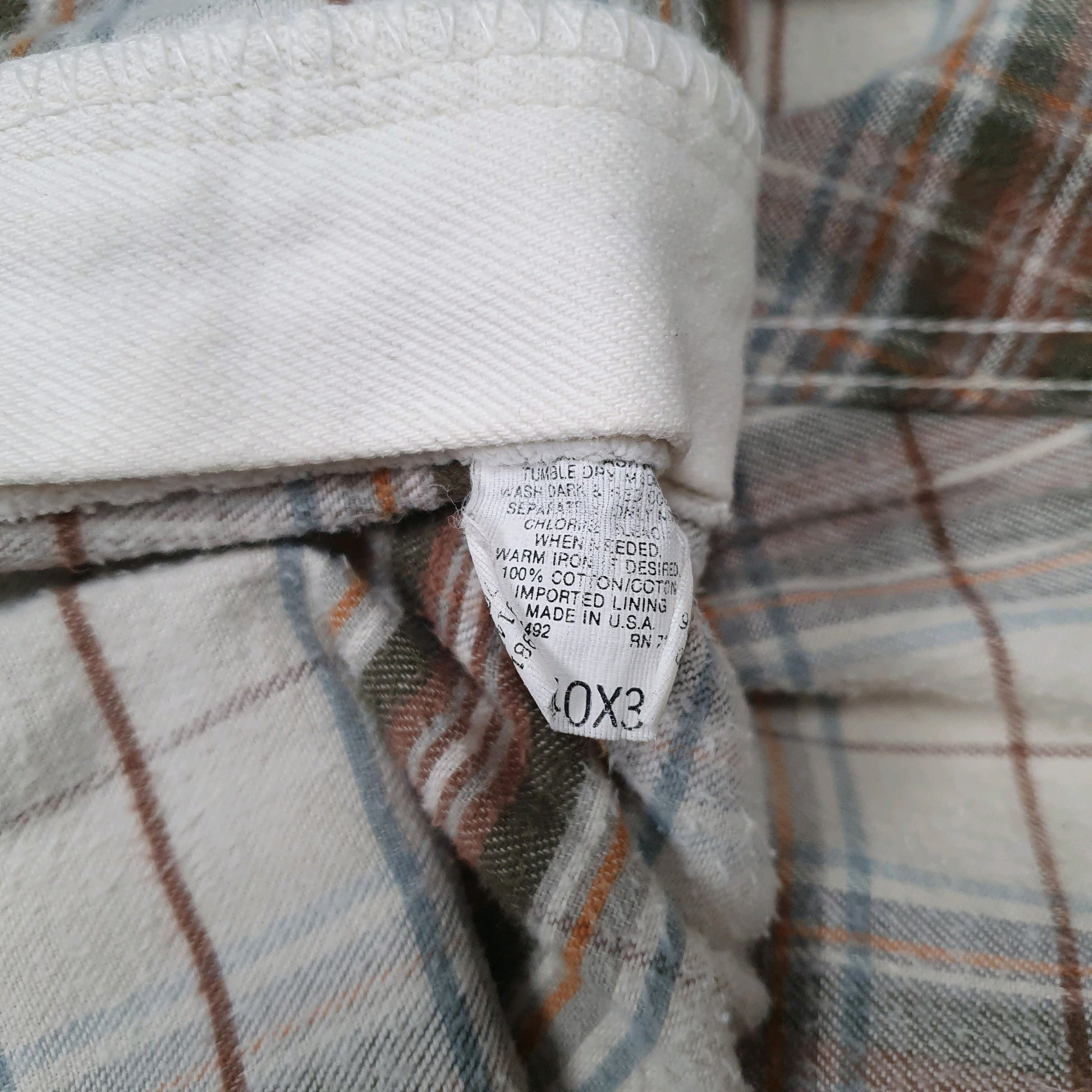 Mens White L.L.Bean Vintage 90s Made In USA Fleece Lined  Jeans