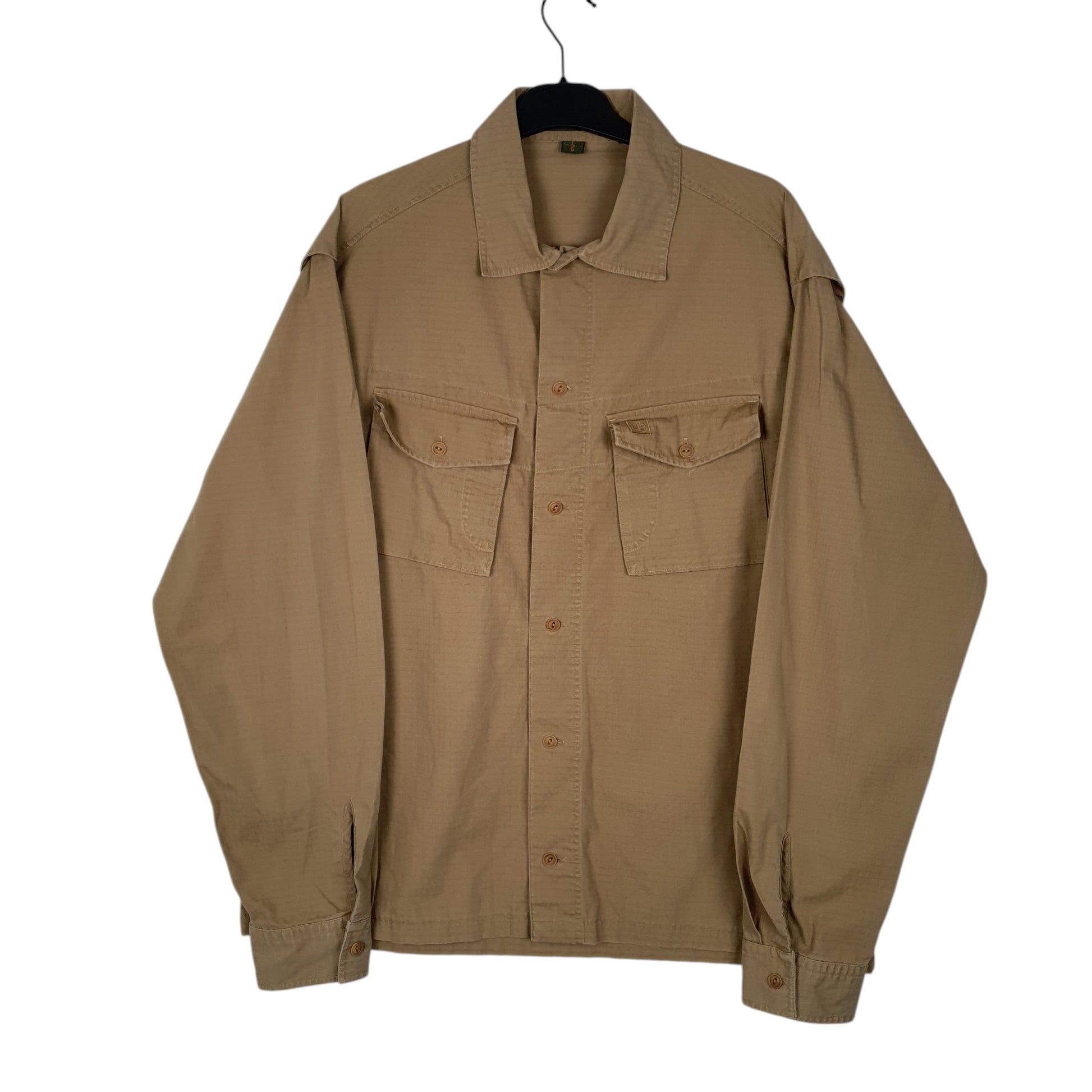Mens Beige Timberland Hunting CPO Long Sleeve Shirt