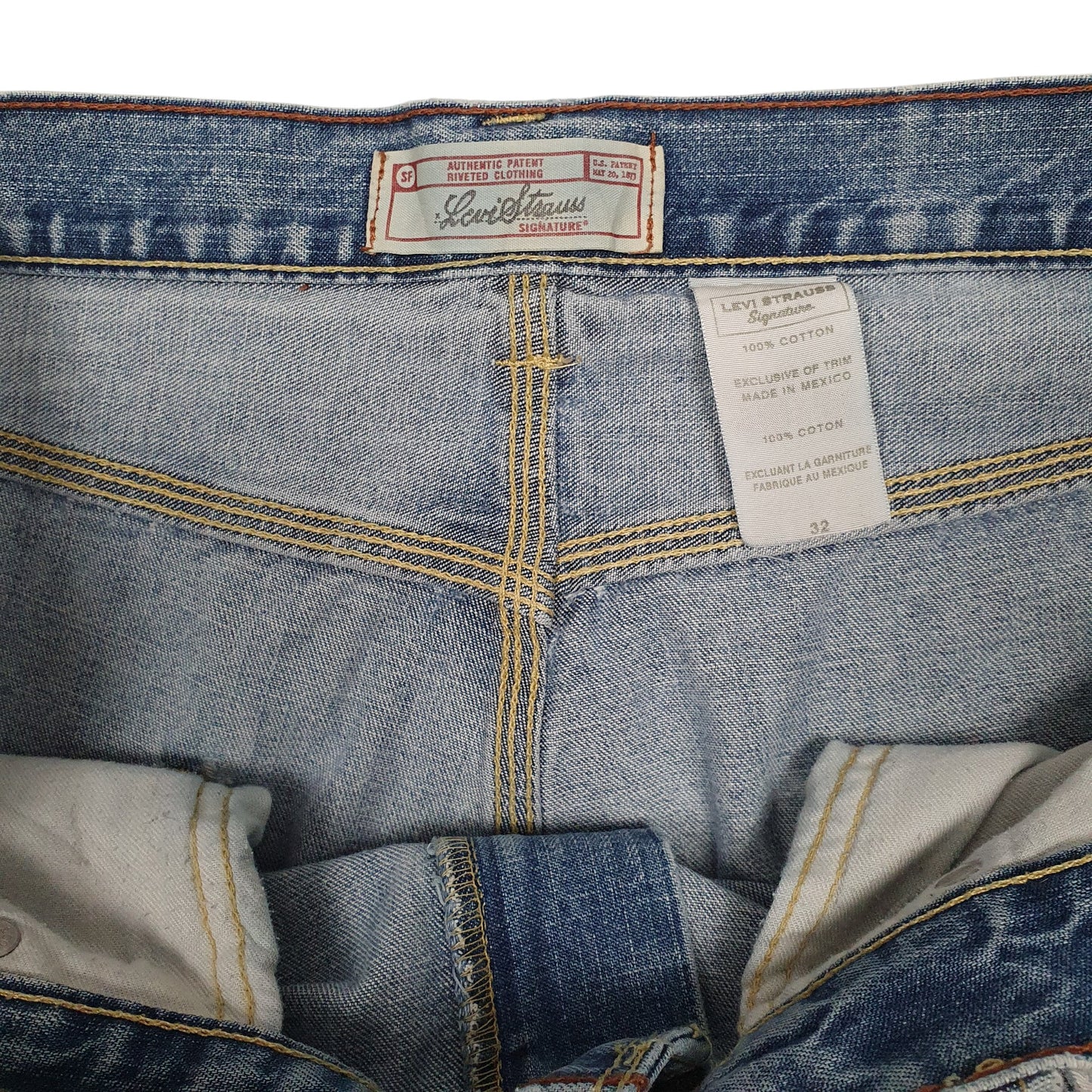 Mens Blue Levis Signature Carpenter Vintage 00s  Shorts