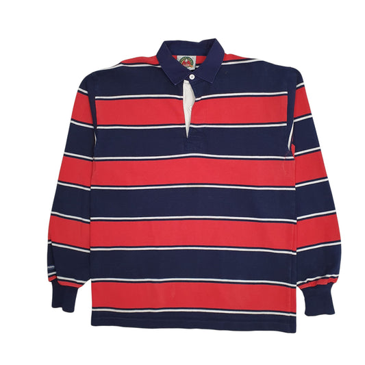 Mens Navy Barbarian Rugby Long Sleeve Polo Shirt