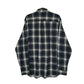Mens Navy L.L.Bean Thick Flannel Plaid  Shirt