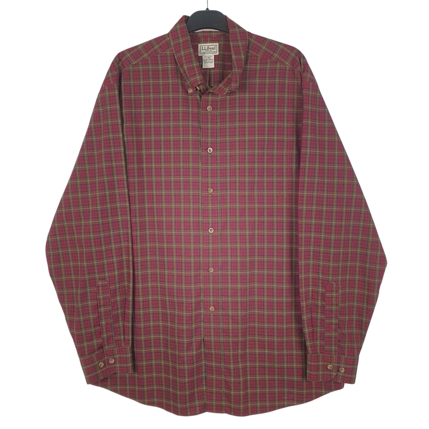 Mens Burgundy L.L.Bean  Long Sleeve Shirt
