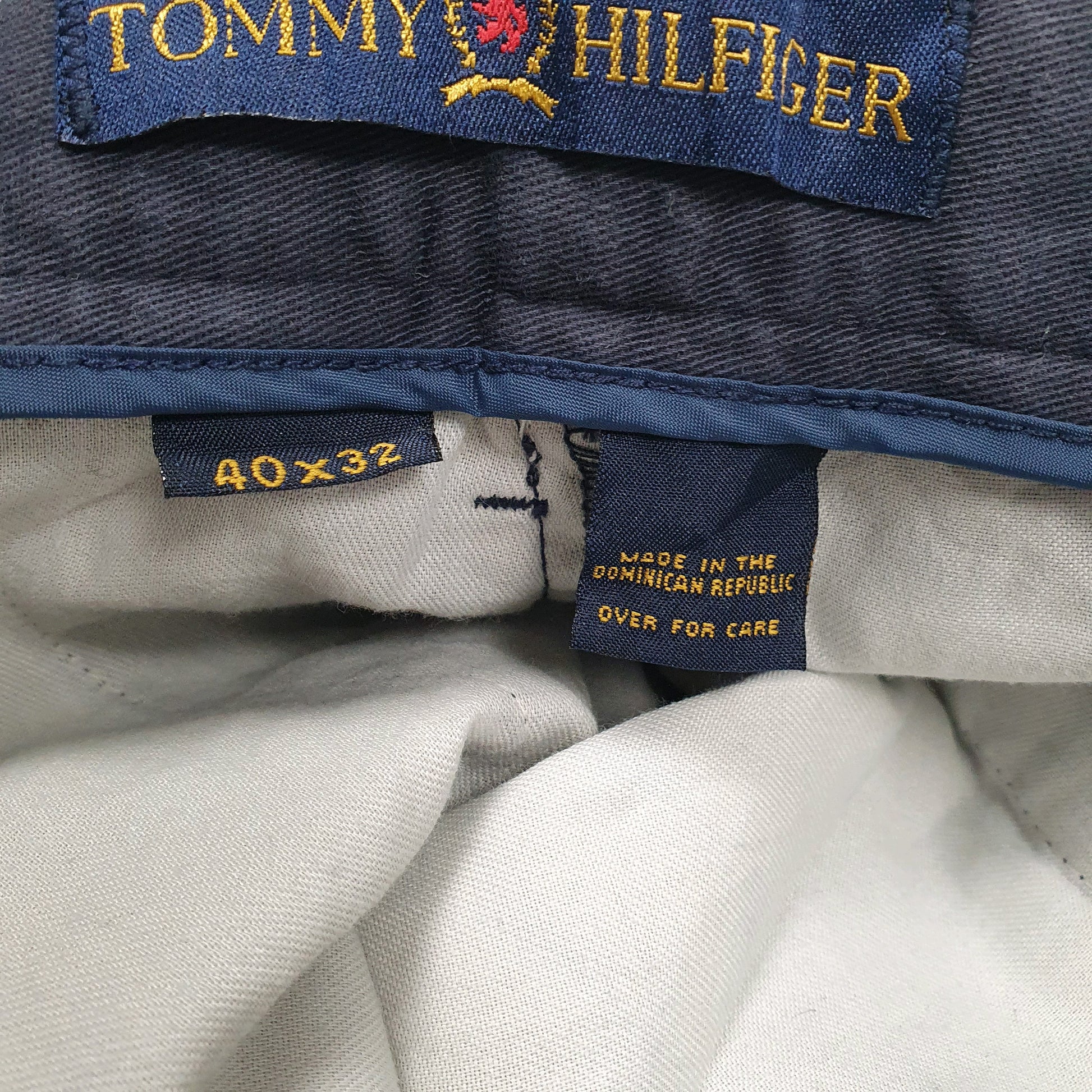 Mens Navy Tommy Hilfiger Pleated  Trousers