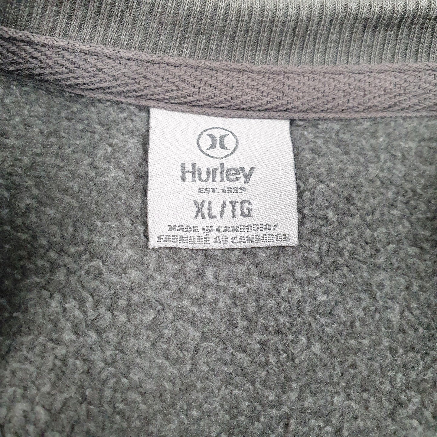 Mens Grey Hurley Spellout Crewneck Jumper
