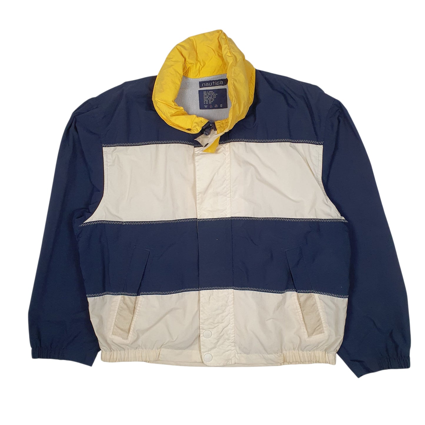 Mens Navy Nautica Vintage 00s Sailing Full Zip Coat