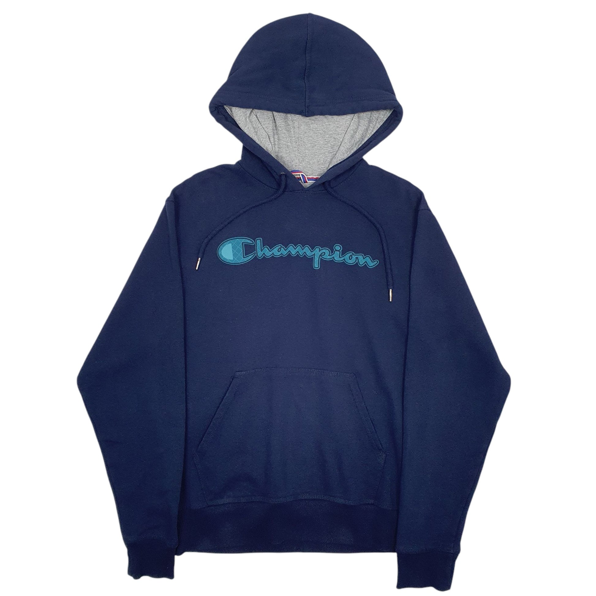 Mens Navy Champion Spellout Hoodie Jumper