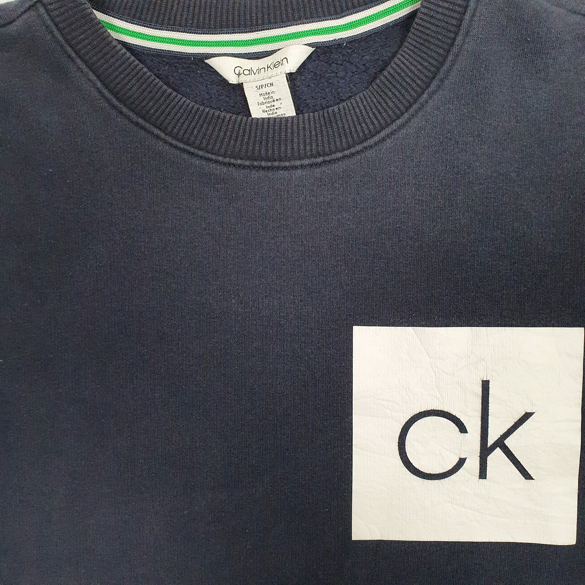 Mens Navy Calvin Klein  Crewneck Jumper