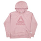 Womens Pink Reebok Spellout Hoodie Jumper