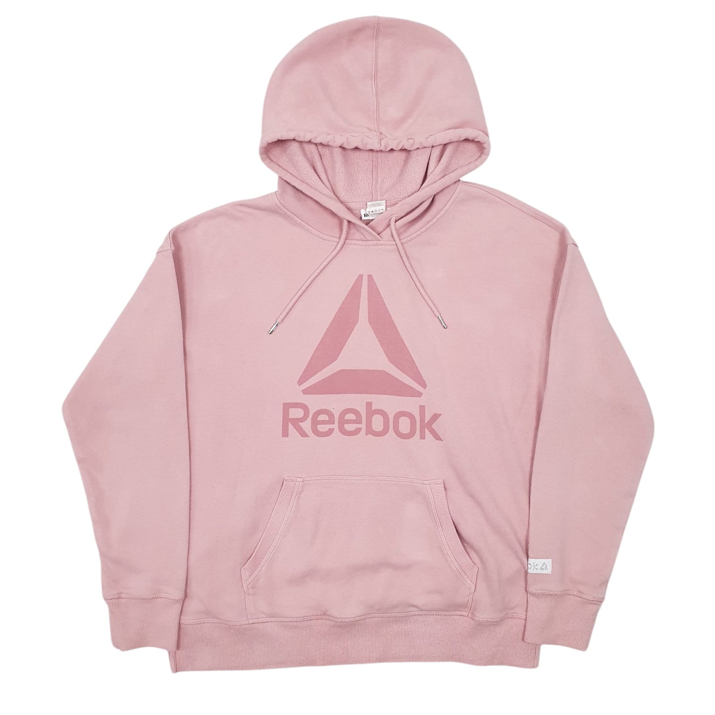 Womens Pink Reebok Spellout Hoodie Jumper
