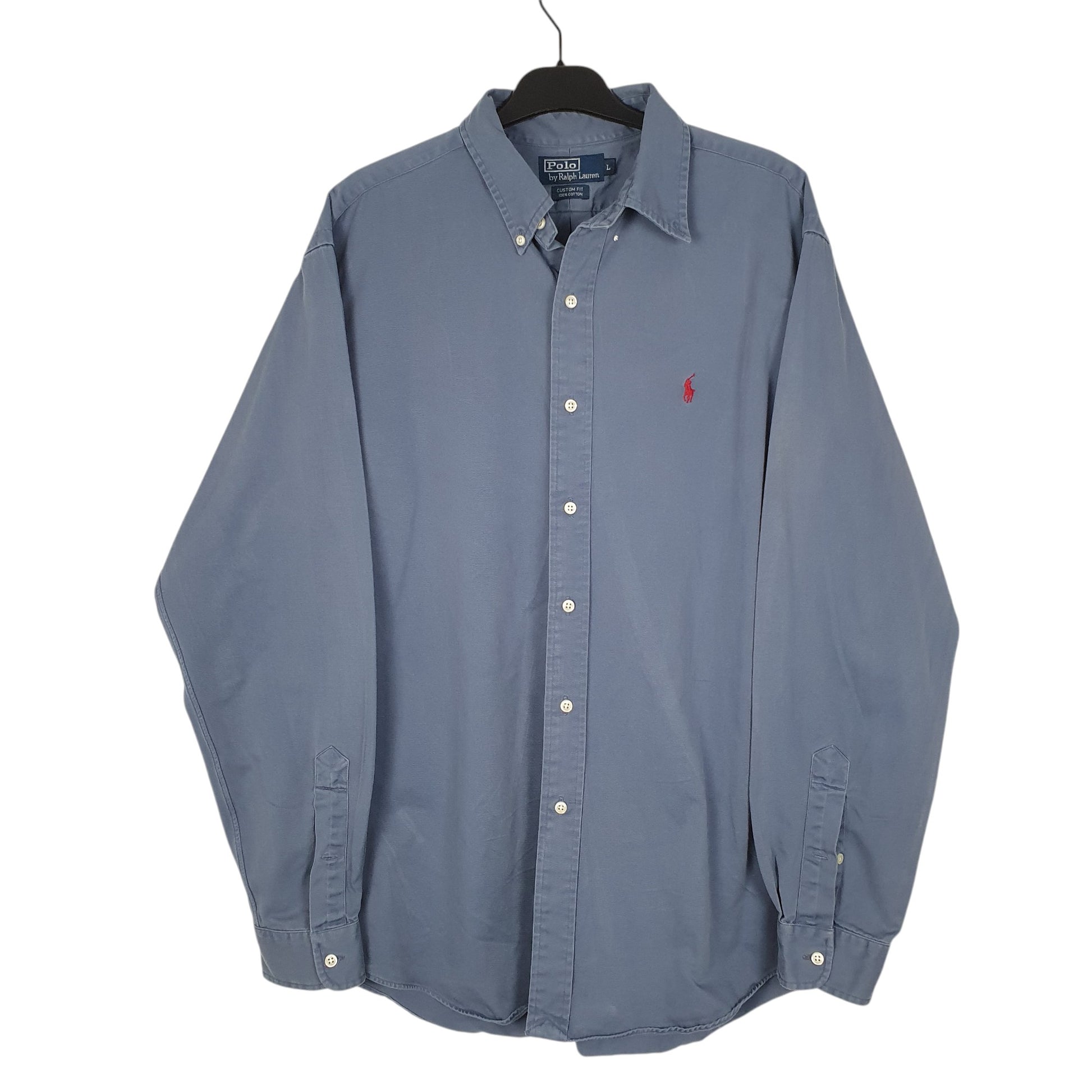 Mens Navy Polo Ralph Lauren Vintage 90s Long Sleeve Shirt