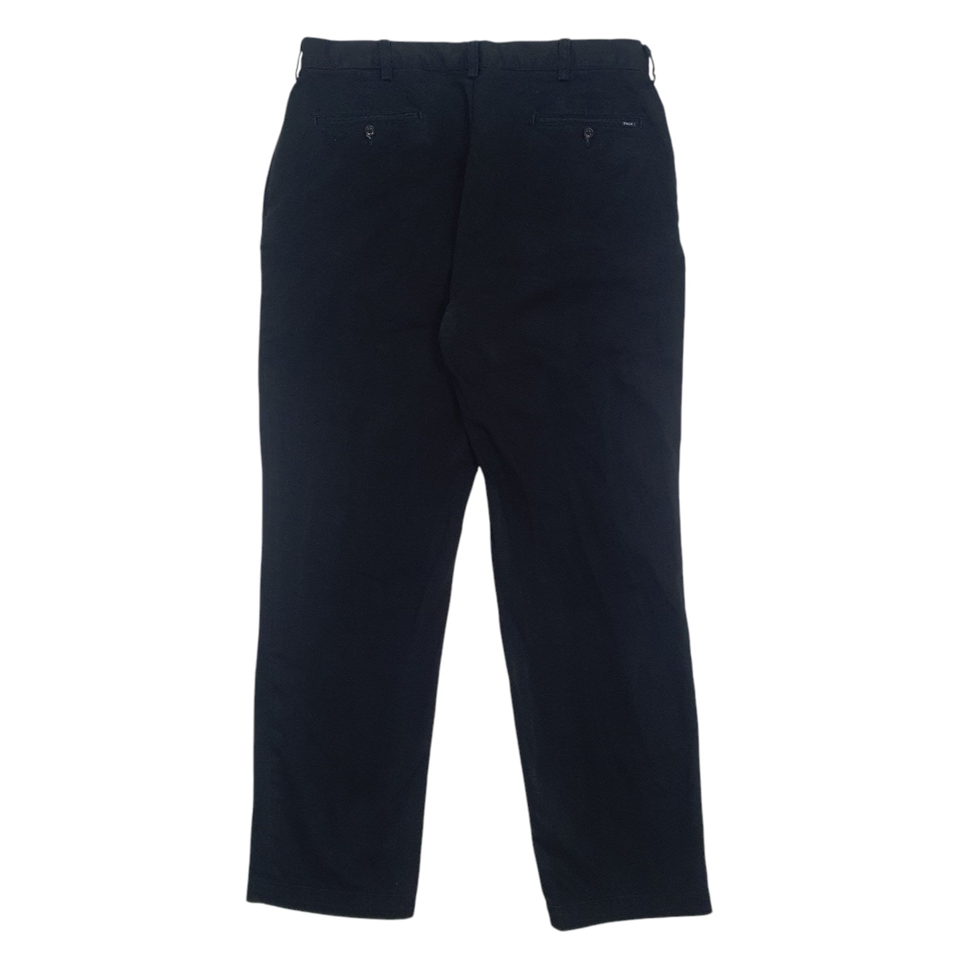 Mens Black Polo Ralph Lauren Classic Fit Double Pleated  Trousers