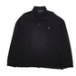 Mens Black Polo Ralph Lauren Estate Rib Quarter Zip Jumper