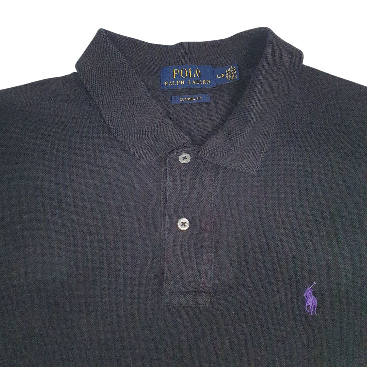 Mens Black Polo Ralph Lauren Classic Fit  Polo Shirt