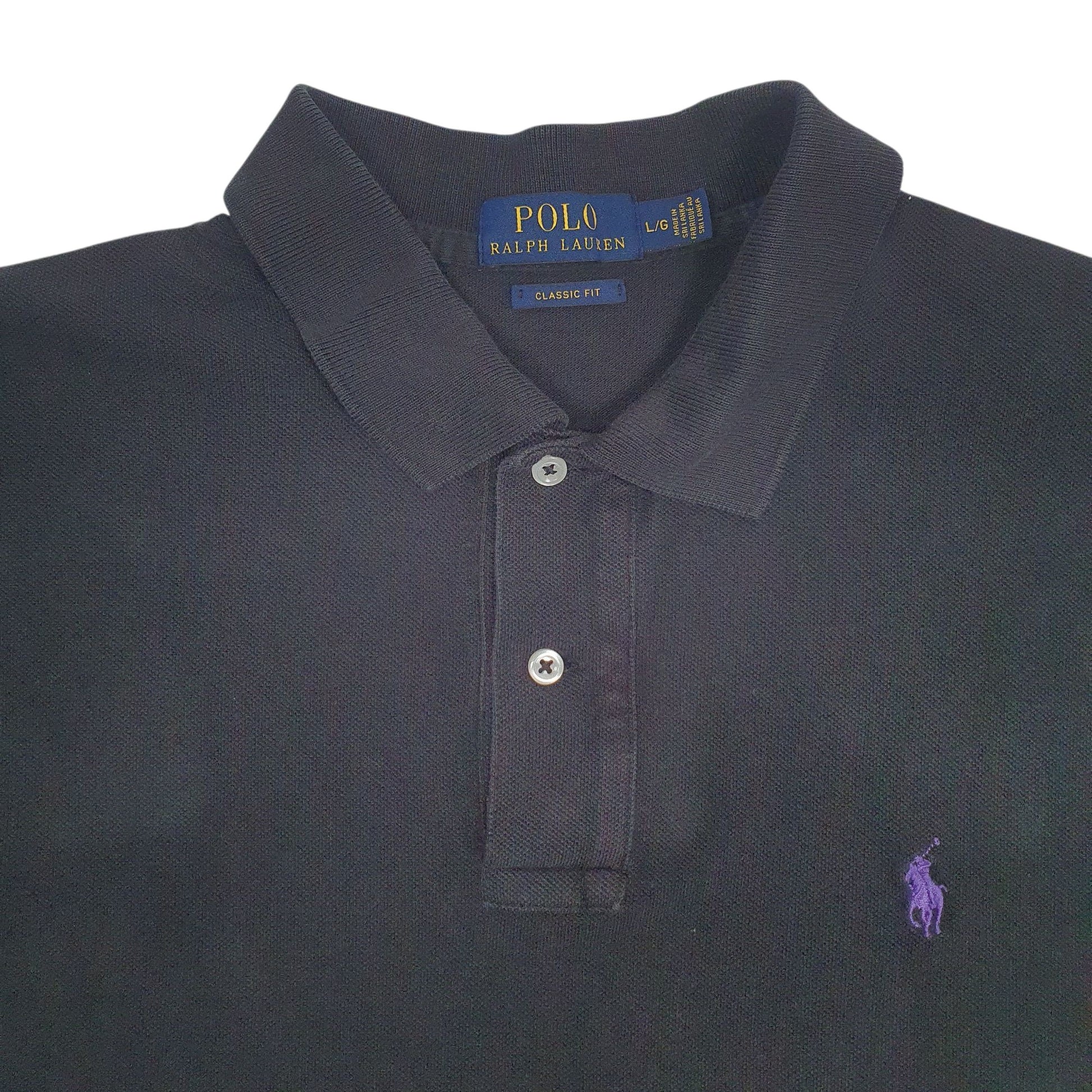 Mens Black Polo Ralph Lauren Classic Fit  Polo Shirt