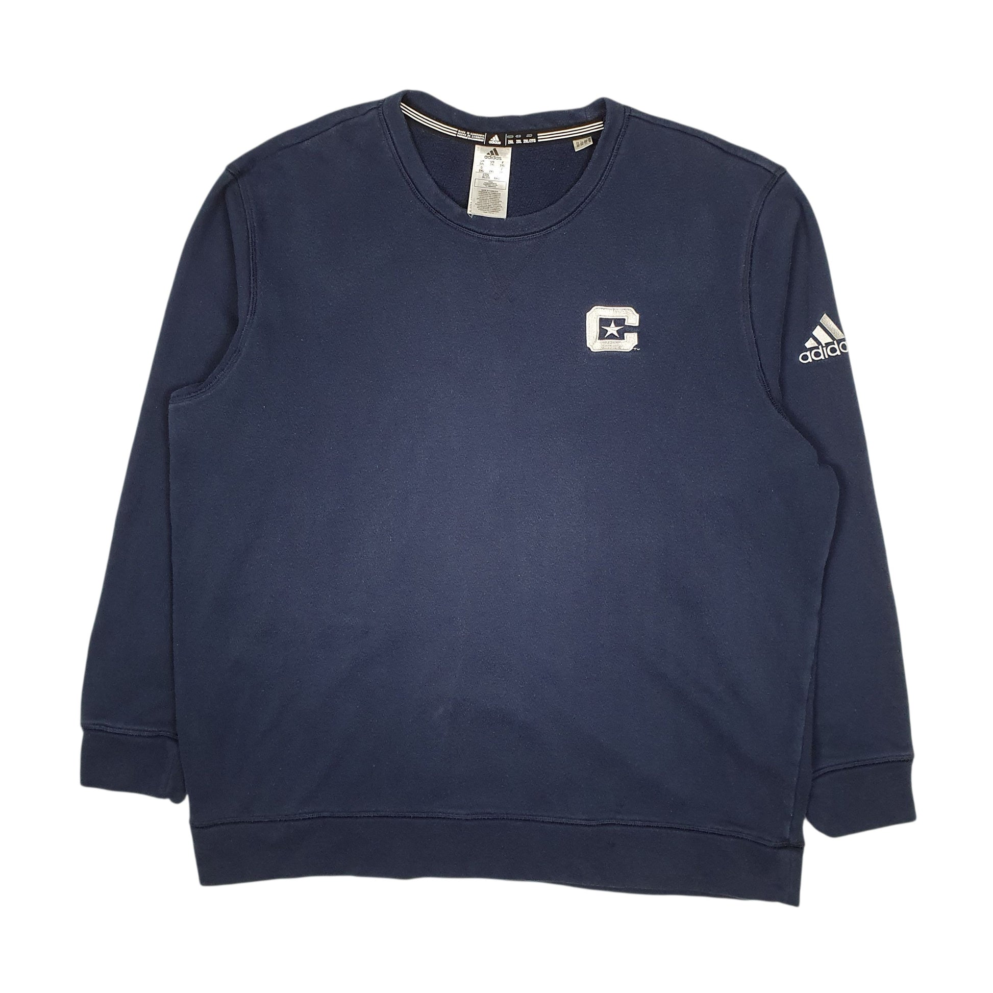 Mens Navy Adidas  Crewneck Jumper