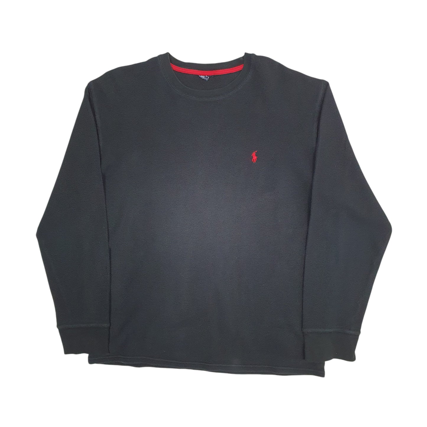 Mens Black Polo Ralph Lauren Lightweight Thermal Crewneck Jumper