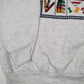 Mens Grey Fruit Of The Loom Vintage 90s Made In USA School Crewneck Jumper