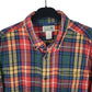 Mens Orange L.L.Bean Thick Flannel Plaid  Shirt
