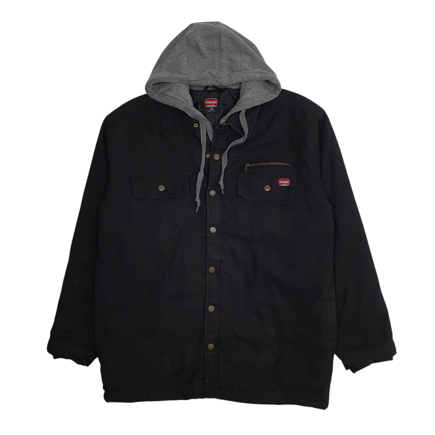 Mens Black Wrangler Hoodie Bomber Chore  Coat