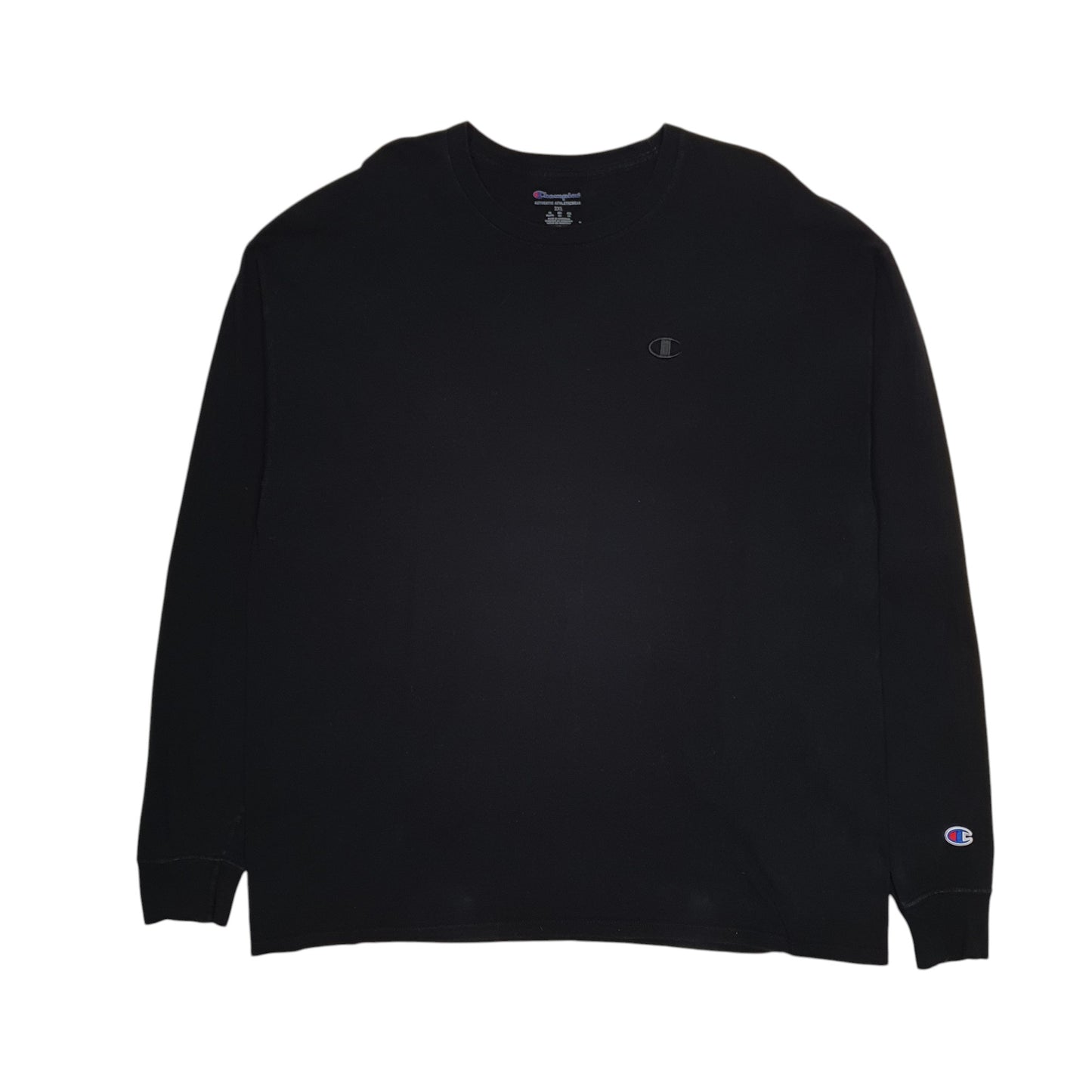 Mens Black Champion  Long Sleeve T Shirt