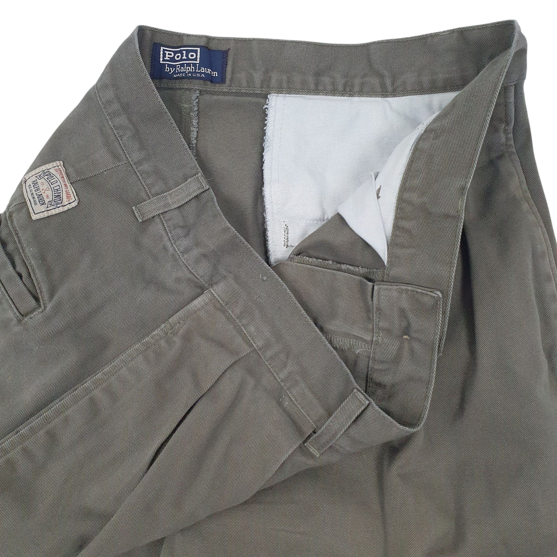 Mens Grey Polo Ralph Lauren Vintage Made In USA  Trousers