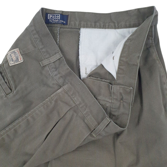 Mens Grey Polo Ralph Lauren Vintage Made In USA  Trousers