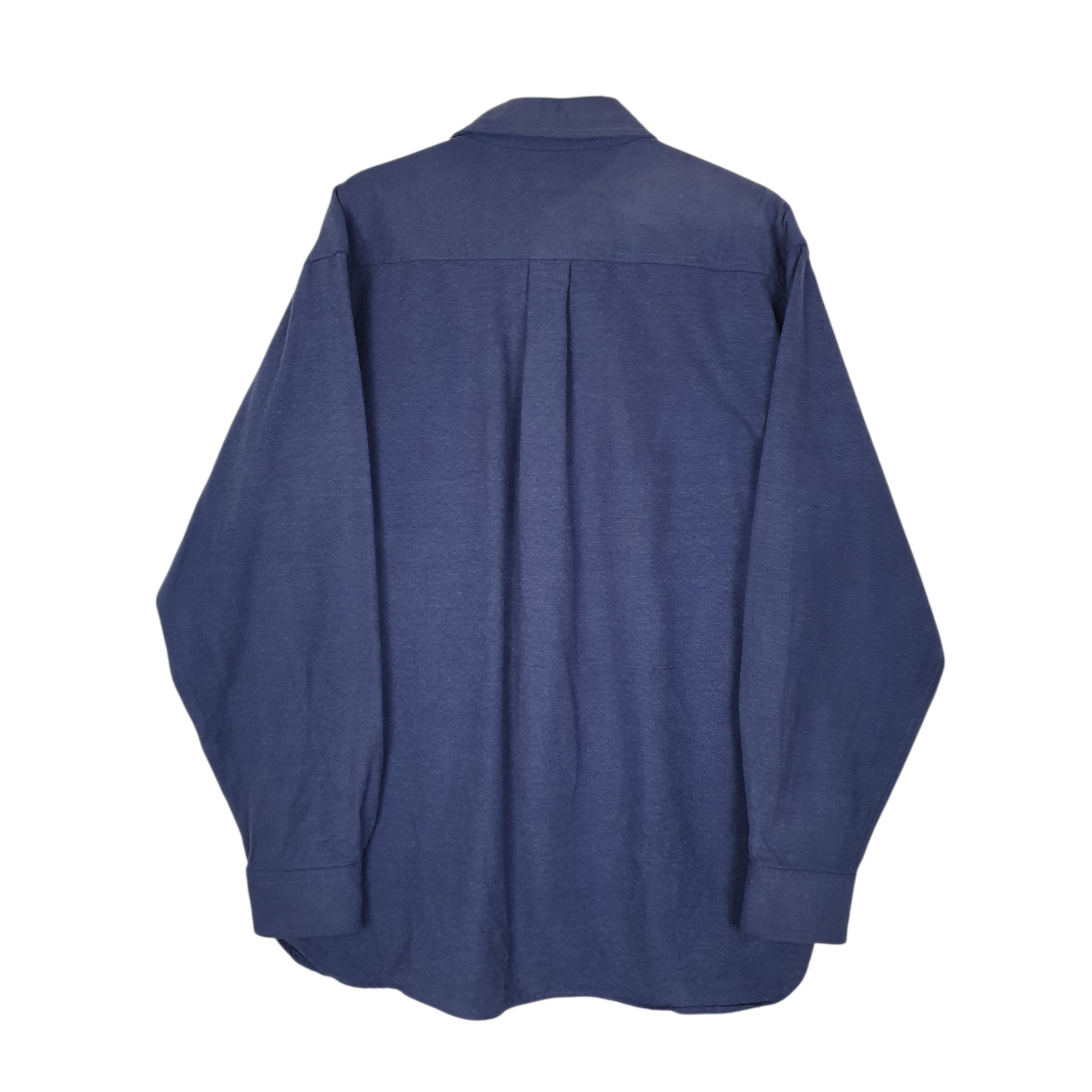 Mens Blue L.L.Bean Thick Chamois Flannel  Shirt