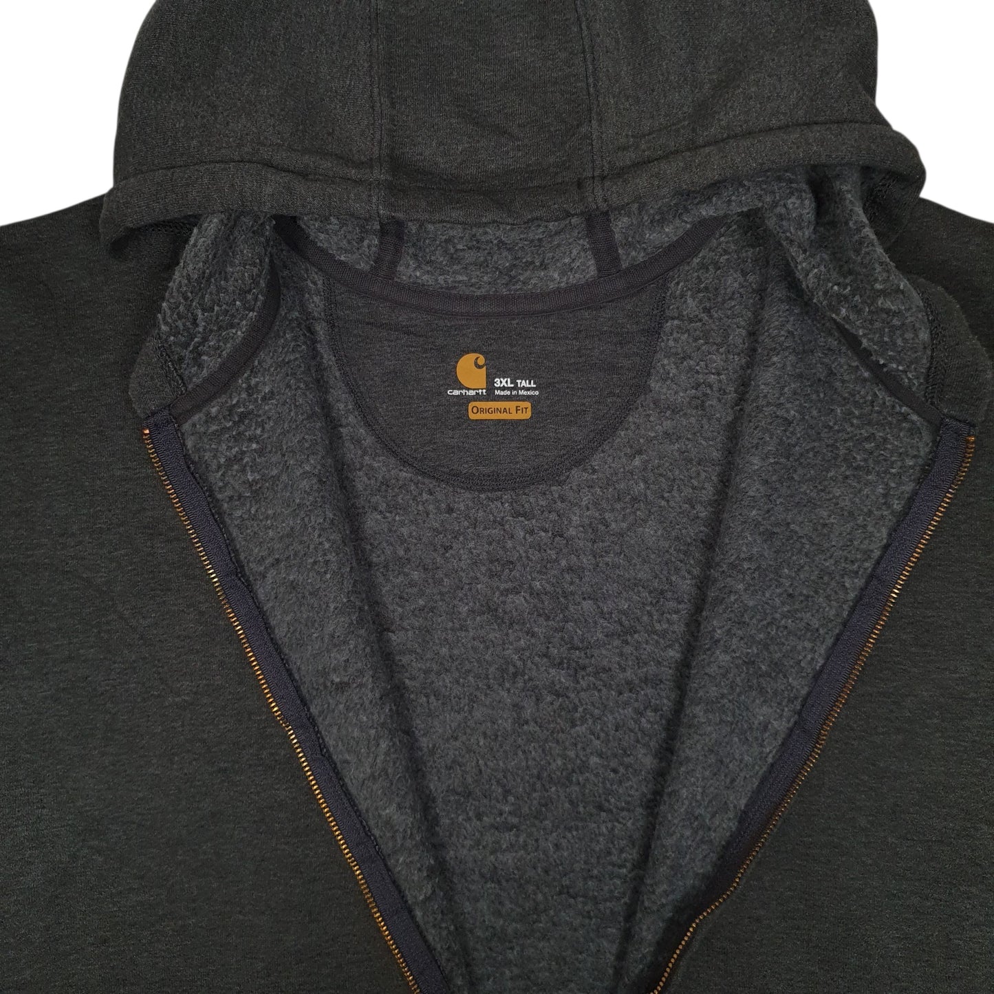 Mens Grey Carhartt Hoodie Full Zip Jumper