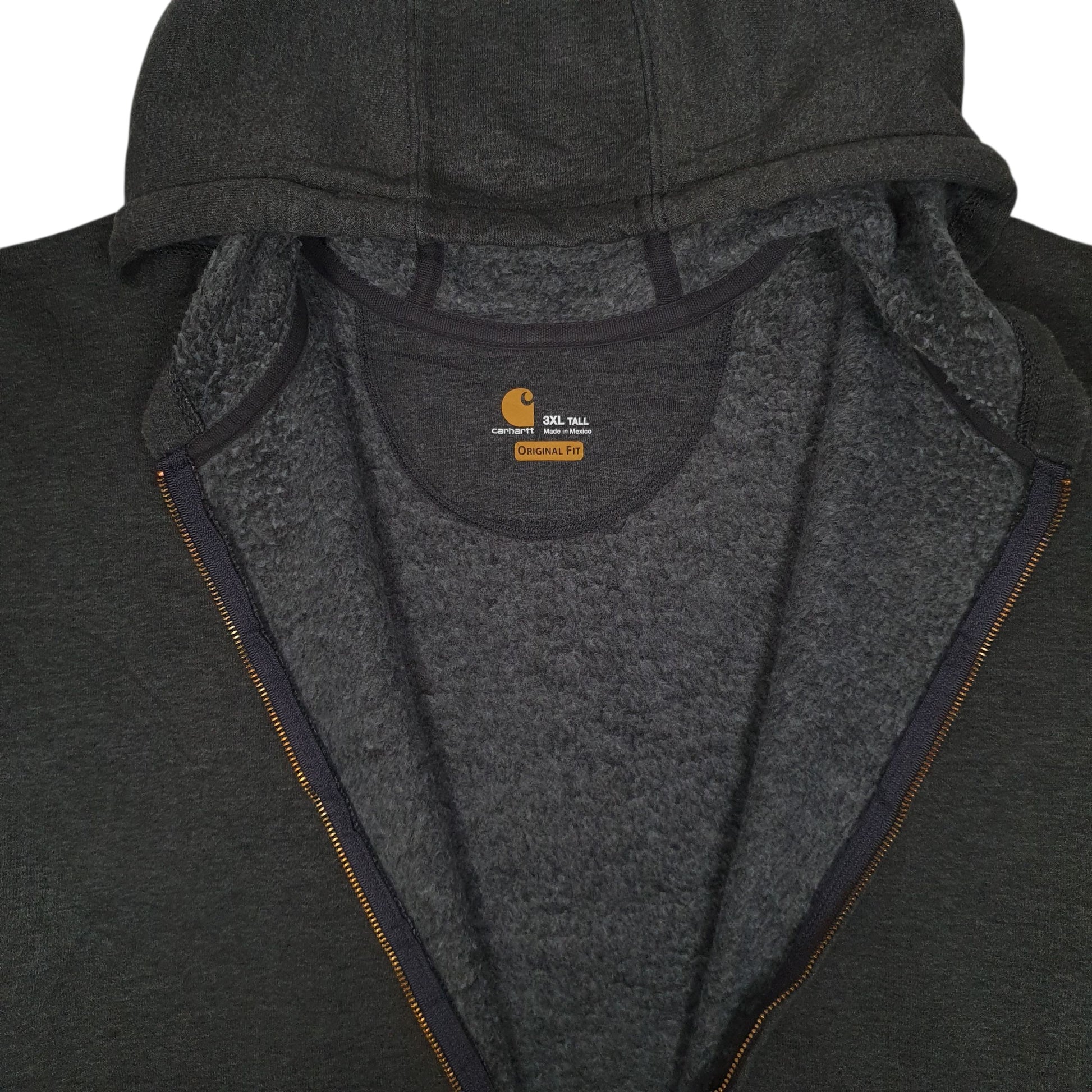 Mens Grey Carhartt Hoodie Full Zip Jumper