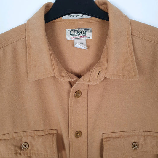 Mens Tan L.L.Bean Chamois  Shirt