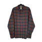 Mens Grey L.L.Bean Thick Flannel Plaid Long Sleeve Shirt