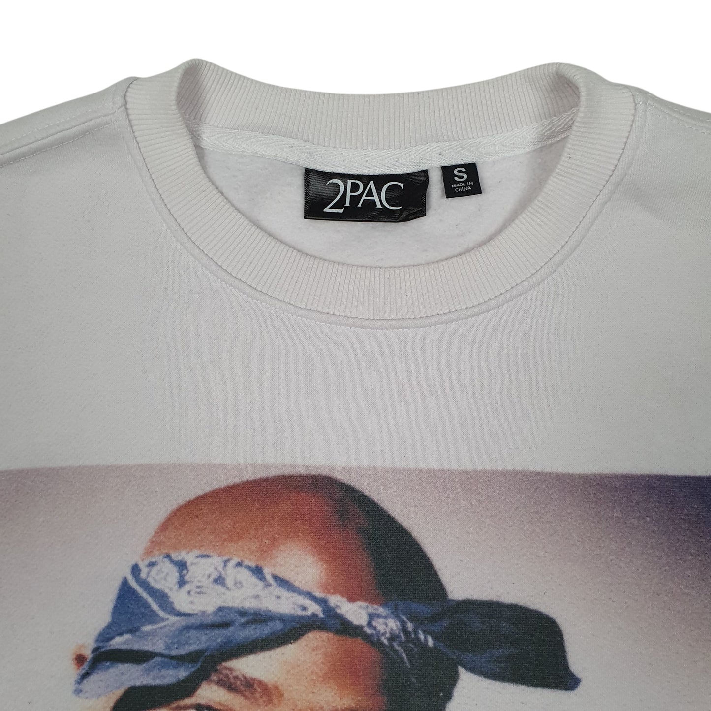 Mens White 2Pac  Crewneck Jumper