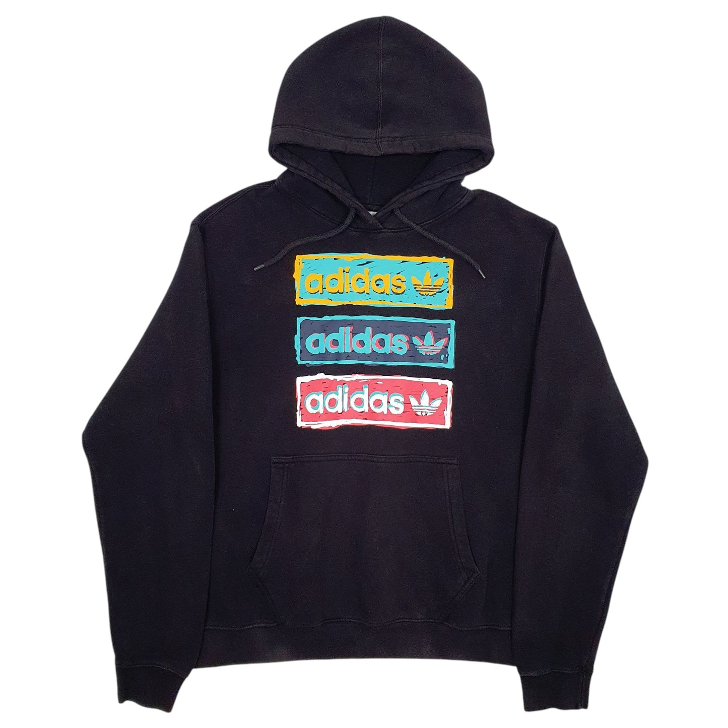 Mens Black Adidas Spellout Hoodie Jumper