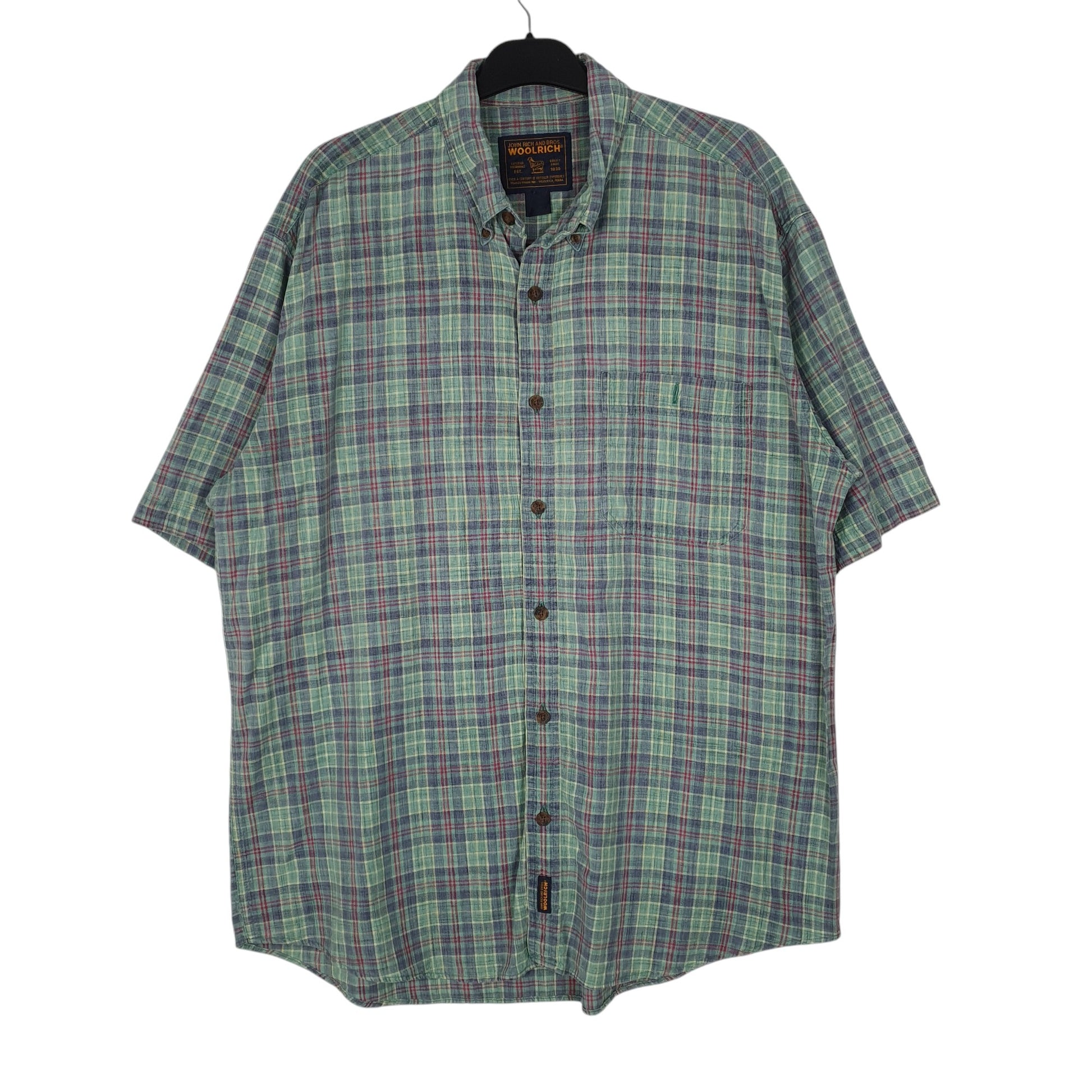 Mens Green Woolrich  Short Sleeve Shirt