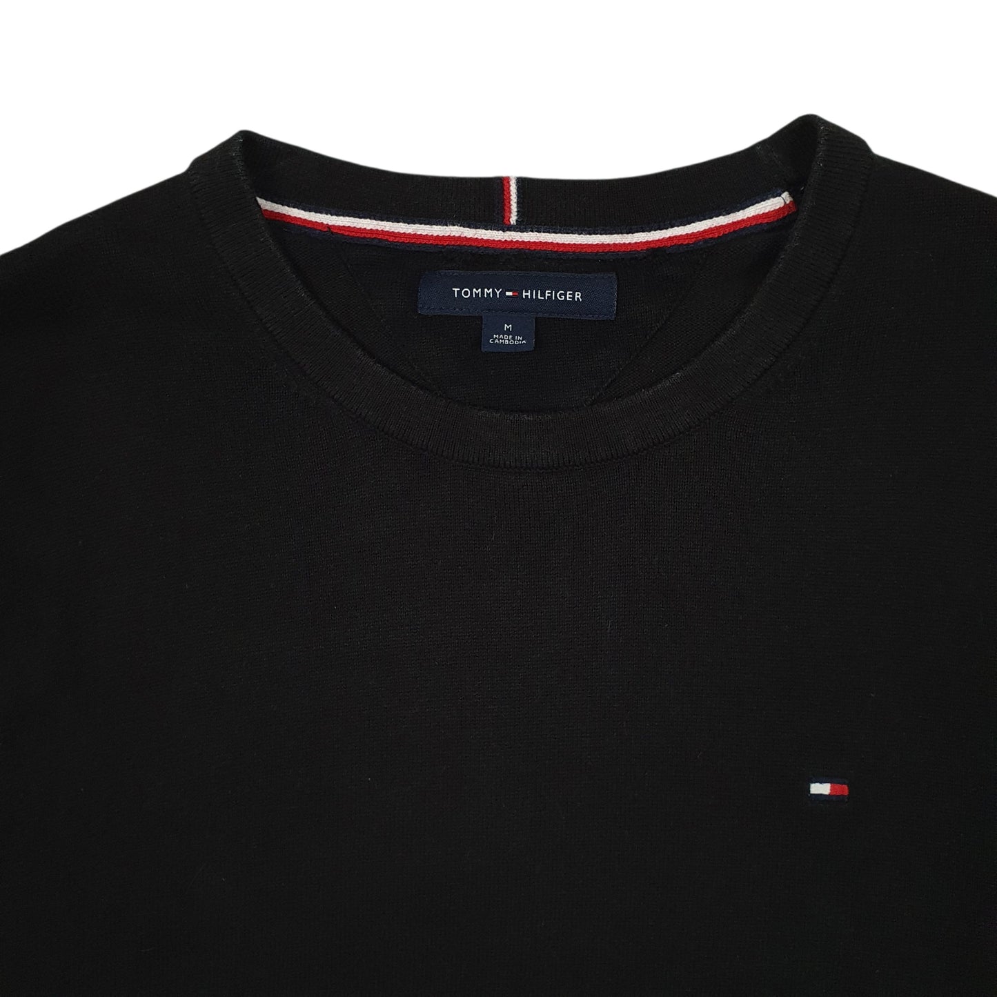 Mens Black Tommy Hilfiger  Crewneck Jumper