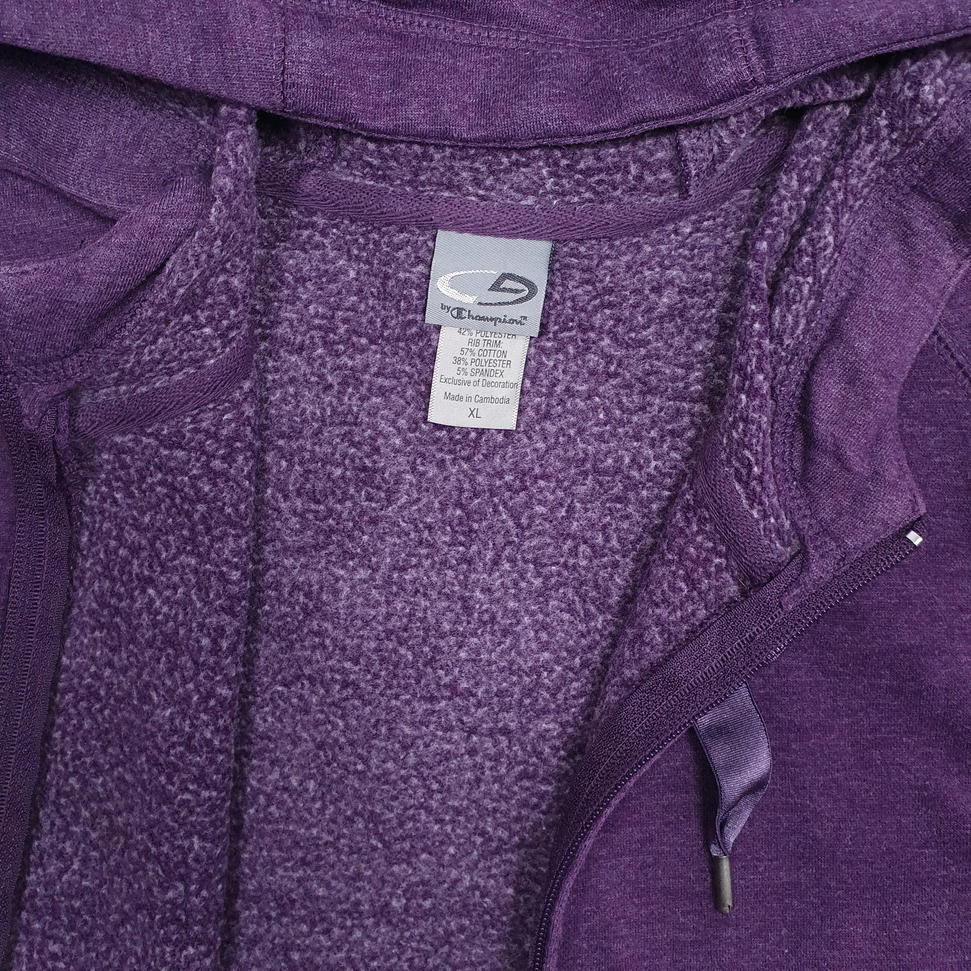 Womens Purple Champion Hoodie Full Zip Jumper