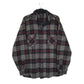 Mens Grey Woolrich Thick Flannel Plaid Shacket Long Sleeve Shirt