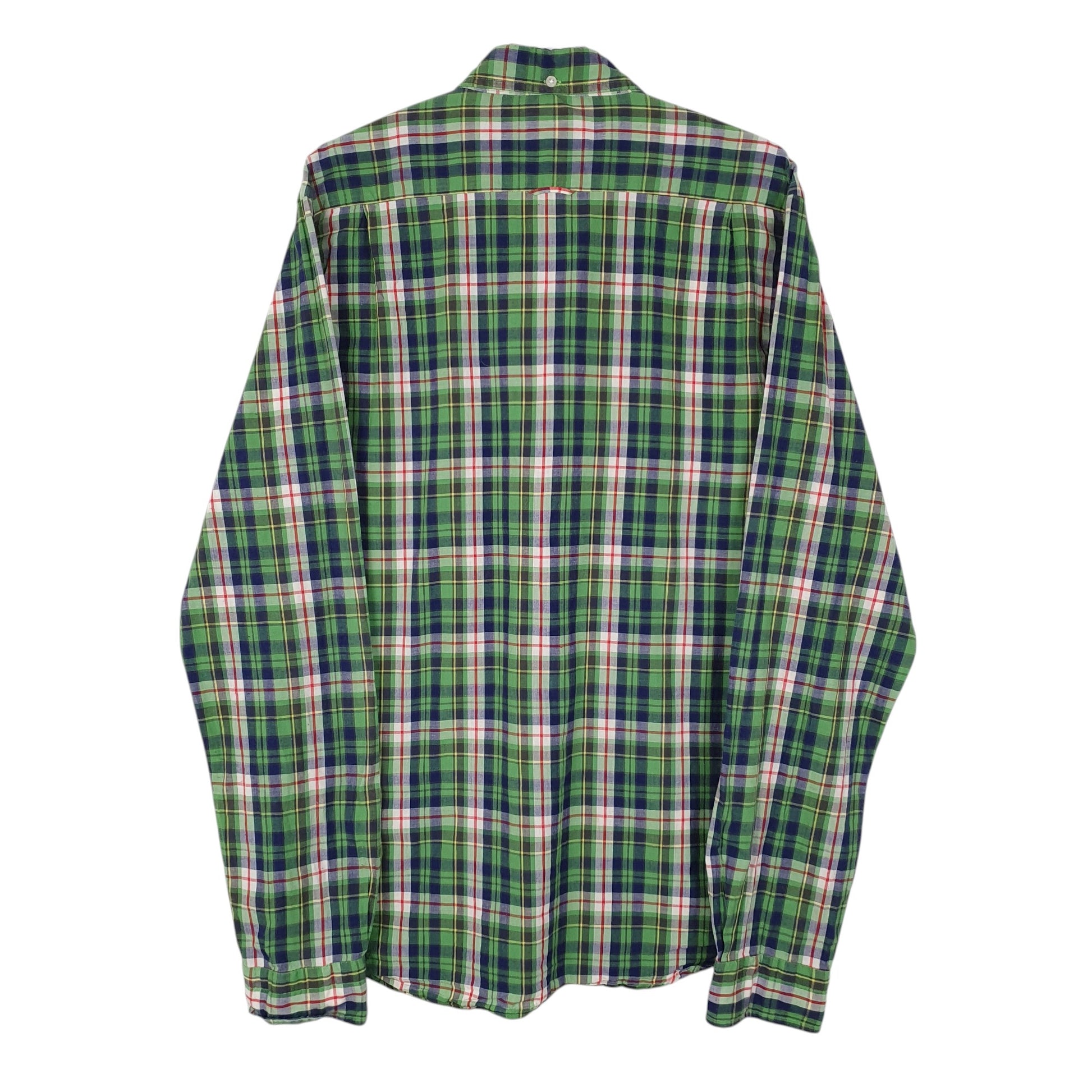 Mens Green GANT The Hugger Madras  Shirt