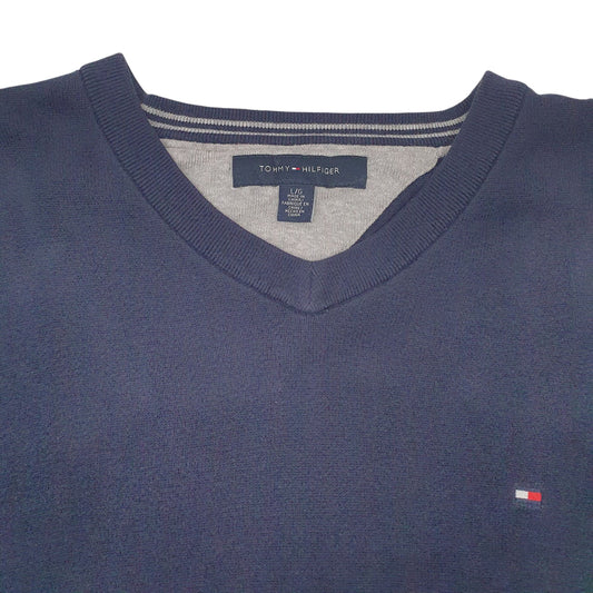 Mens Navy Tommy Hilfiger  V Neck Jumper