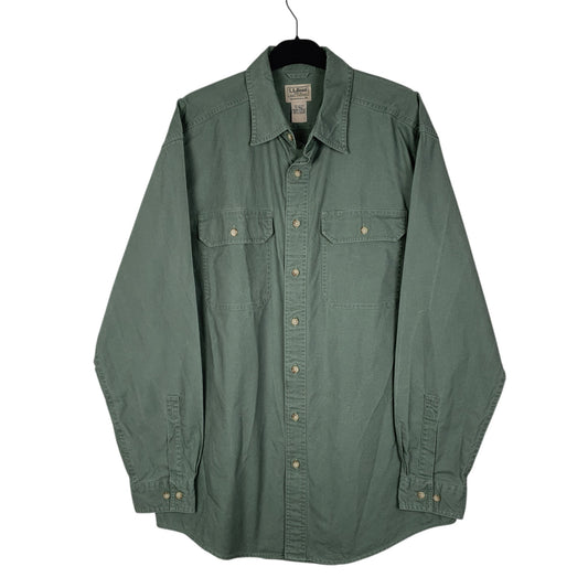 Mens Green L.L.Bean Canvas Long Sleeve Shirt