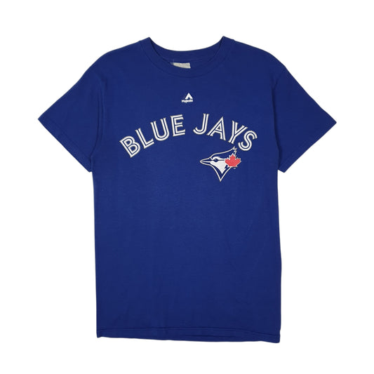 Mens Blue Majestic Toronto Bluejays MLB Baseball Donaldson Short Sleeve T Shirt
