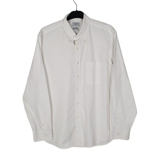 Mens White L.L.Bean  Long Sleeve Shirt