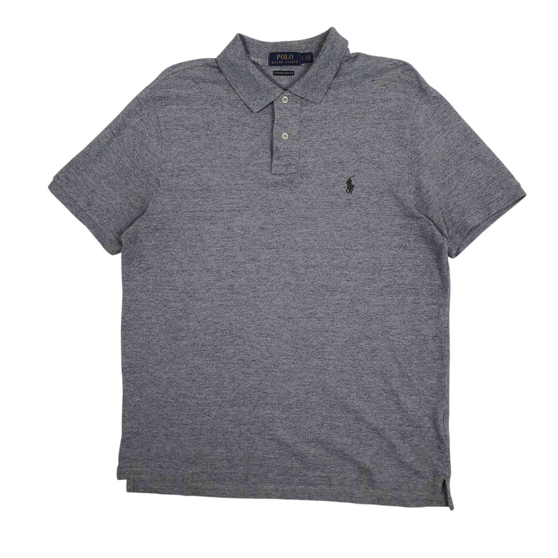 Mens Grey Polo Ralph Lauren Custom Slim Fit Short Sleeve Polo Shirt