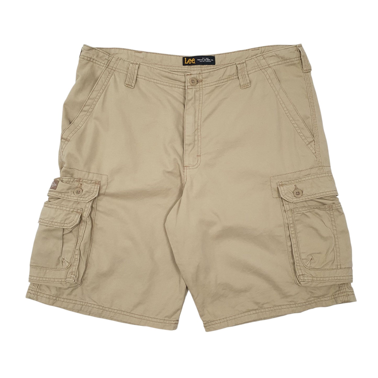 Mens Beige Lee  Cargo Shorts